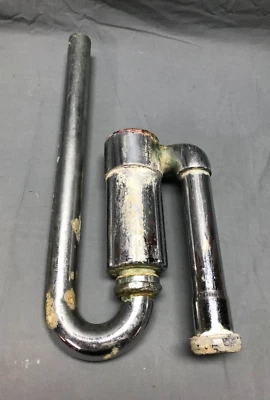 Tubo de drenaje fregadero bote P trampa piezas o reparación latón cromado vintage antiguo 241-23B Foto 1 de 4