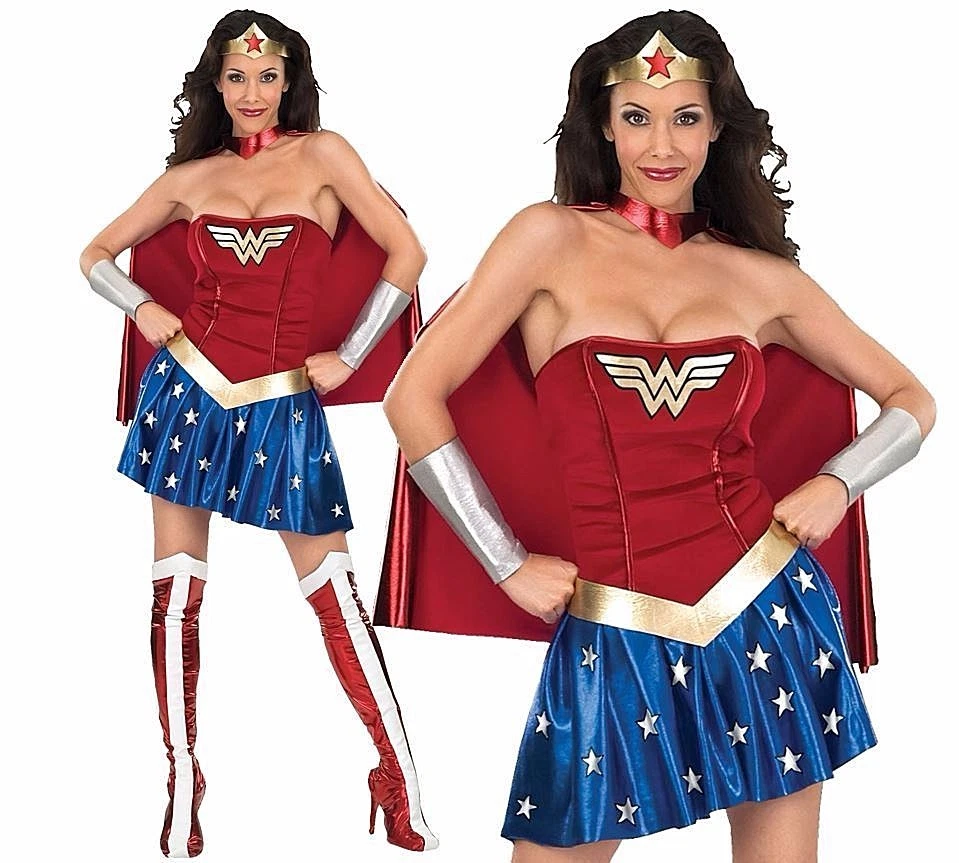 Official Ladies WONDER WOMAN DC Comic Superhero Hero Fancy Dress Costume Adult - Image 1 of 1