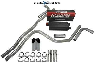 GMC Yukon XL 00-06 2.5" Dual Exhaust Kit S Exit Flowmaster 50 HD SW Tip - Image 1 of 4