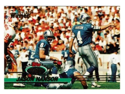 1993 Stadium Club #31 Jason Hanson Super Teams Division Winners - Image 1 of 2