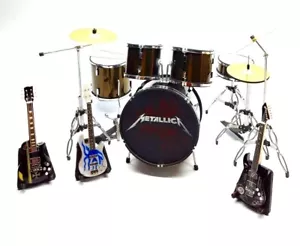 Metallica miniature replica 10 cm guitar bass drum set new - Picture 1 of 8