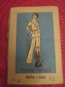 VINTAGE Mail Order Printed Pattern 9076 Misses DRESS & TUNIC Pattern SZ 16 UNCUT - Picture 1 of 2