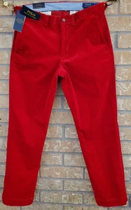 Pantalones de pana Polo Ralph Lauren para hombre elásticos calce recto ROJOS NUEVOS CON ETIQUETAS - Imagen 1 de 14
