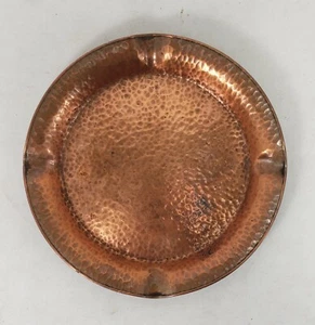Vintage California Craftsman Hand Hammered Copper Ashtray 6 1/4" Diameter 8.5 Oz - Picture 1 of 4