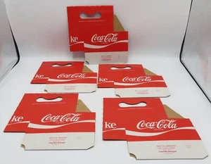 5 Coca-Cola carton six-pack carriers 0,2L glass bottles Belgium 80's Unused NOS! - Picture 1 of 5