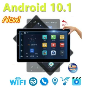 10.1'' Android 11 Touch Screen Rotatable Car Stereo Radio Wifi GPS FM Quad Core - Picture 1 of 12