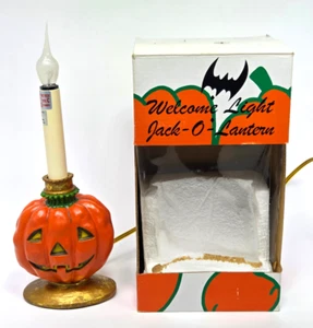 Cresswell Collectibles Pumpkin Jack-o-lantern Light Halloween Deko Vintage - Bild 1 von 6
