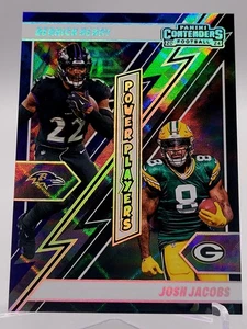 2024 CONTENDERS DERRICK HENRY JOSH POWER PLAYERS SILVER CARD RAVENS PACKERS - Foto 1 di 2