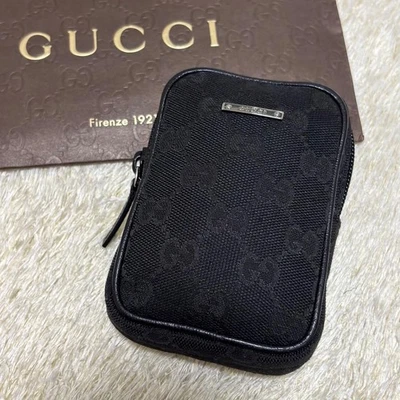 422 GUCCI Estuche para Cigarrillos Bolsa GG Lona Negro #QY8D39 Foto 1 de 4