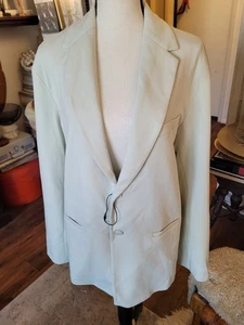 NWT Zara Light Green Satin Effect Blazer Pants Effect - Picture 1 of 8