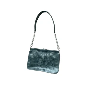 Laura Ashley Croc Green Leather Chain Strap Shoulder Bag - Picture 1 of 6