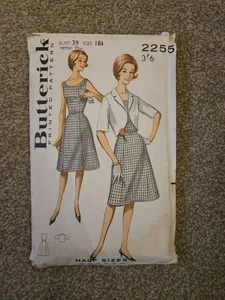 Vintage 1960s Sewing Pattern Slimline Dress & Jacket in Half Sizes.Size 18.5,B39 - Picture 1 of 2