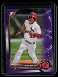 2022 BOWMAN DRAFT BASEBALL PURPLE WON-BIN CHO RC 086/250 ST. LOUIS CARDINALS - Picture 1 of 2