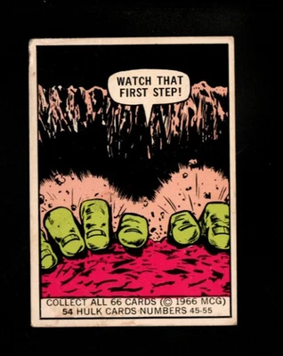 3643* 1966 Donruss Marvel # 54 Hulk en muy buen estado Foto 1 de 2