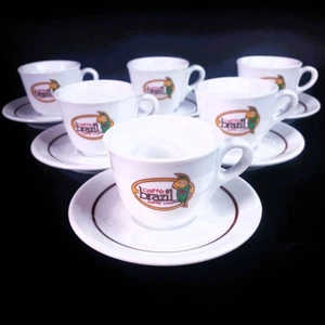 Richard Ginori 6er Set Vintage Kaffeetassen Caffè Brazil mit Untertassen, Porzellan - Bild 1 von 11