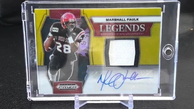 2024 Prizm Draft Picks Marshall Faulk Legends Patch Autograph #LPA-MF 09/10 - Image 1 of 2