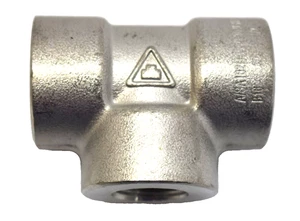 Stainless Steel A/SA182 F304/F304L HN1385 B16 3M 1/2" Tee Female Threaded - Picture 1 of 9