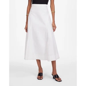 Madewell Fluted Midi Skirt in Tile White Size 25 NWT - Picture 1 of 11