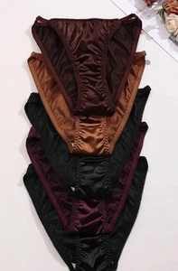 5 Pack Liquid Satin Cheeky Panty Hot Sexy Naughty Slippery Sissy Size M 🔥 - Picture 1 of 3