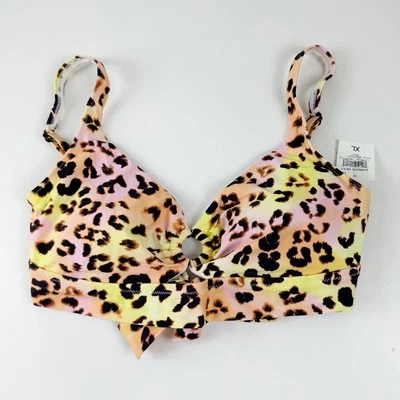 Top de bikini Bar III para mujer talla XL amarillo rosa estampado animal verano calor nuevo con etiquetas Foto 1 de 4