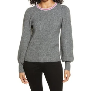 Halogen Damen Pullover mit Blousonärmeln in Grau Dunkel Meliert Medium UVP 69 $ - Bild 1 von 7