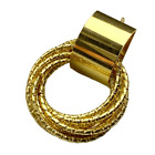 2 Doorknocker Gold Plated Twisted Circle Hoop Door Knocker Earrings Unisex NEW