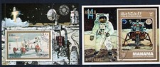 UAE AJMAN MANAMA SHARJAH 1972 SPACE COSMOS MOON APOLLO MISSION SATE 6 STAMPS MNH