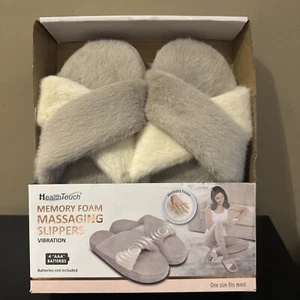 Health Touch Memory Foam Women's Massaging Slippers Gray Size 7 - Picture 1 of 14