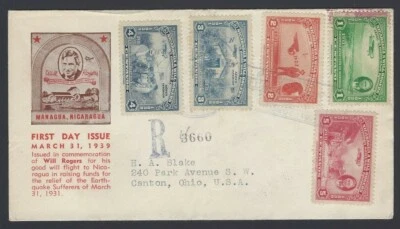 Nicaragua Managua 1939 Will Rogers FDC - Image 1 of 2