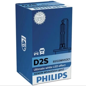 1x D2S HID Xenon Car Headlight Bulb PHILIPS WhiteVision Gen2 85122WHV2C1 (NEW) - Picture 1 of 4
