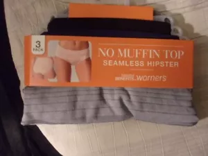 BLISSFUL BENEFITS/WARNERS~NO MUFFIN TOP~SEAMLESS HIPSTER~ PANTIES~SZ 5 ~3 PR - Picture 1 of 3
