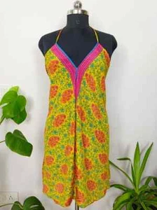 10 Stck. Boho recycelte Seide magisches Sommer Maxikleid Strand Cover Wear Bohemian Kleid - Bild 1 von 4