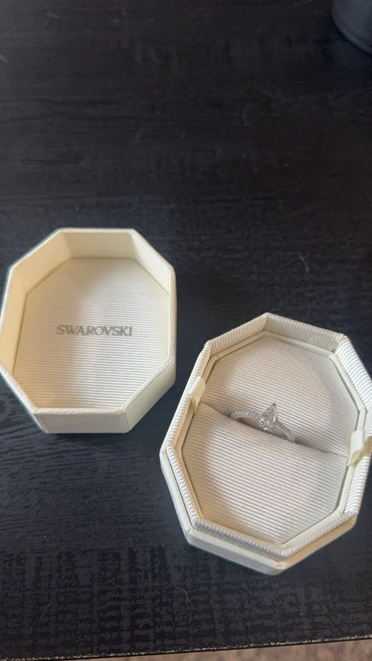 Genuine crystal  1.5 ct Swarovski Engagement Ring set in fine silver setting  - Image 1 of 2