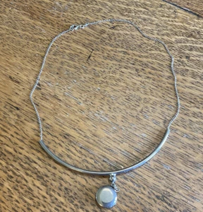 Collar vintage de plata esterlina de 14" para mujer con medallón doble soporte para fotos - Imagen 1 de 7