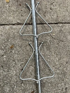 Vintage MCM Tension Towel Holder Hanger Chrome Pole Bathroom Laundry Room - Picture 1 of 6