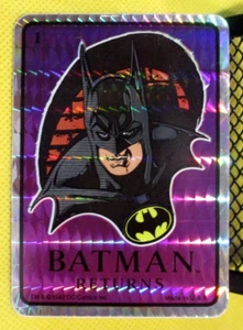 BATMAN RETURNS 1992 VENDING MACHINE PRISM NO.1 FOIL STICKER - Picture 1 of 3
