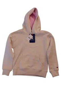 New With Tags CHAMPION Youth Girl Size 6Cream Hoodie Pullover Sweatshirt Logo - Picture 1 of 6