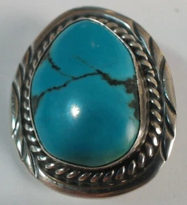 P.A. SMITH Navajo Handmade Sterling Silver Turquoise Pendant - Picture 1 of 3