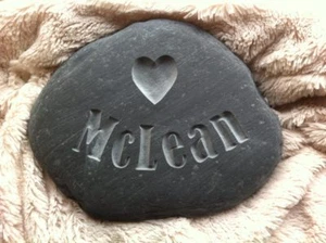 Hand made personalised pet memory in natural stone dog cat horse heart hamster - Picture 1 of 1