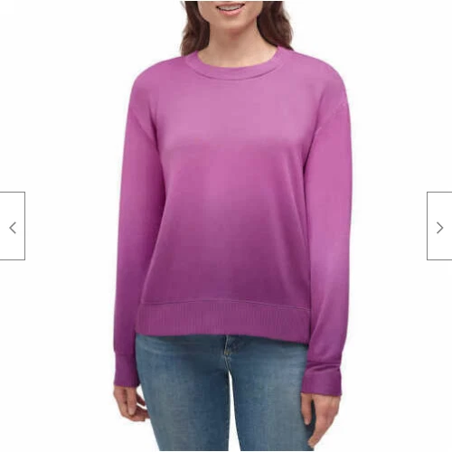 Women's Size Small Splendid Pullover Ombre Long Sleeve Shirt Top Orchid Dip Dye
