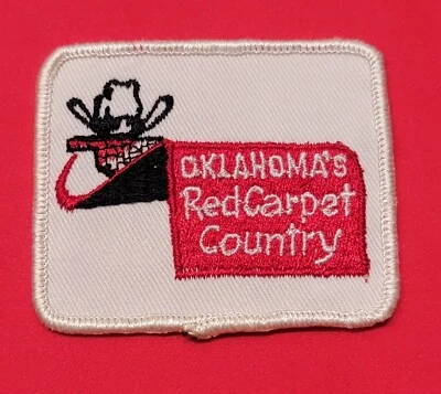 Vintage Red Carpet Country Embroidered Patch Northern Oklahoma OK  - Image 1 of 2