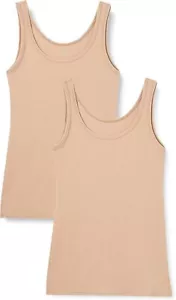 Iris & Lilly Tank Tops Womens Cotton Vests Gym Casual 2 Pack Value Size 10 UK - Picture 1 of 10