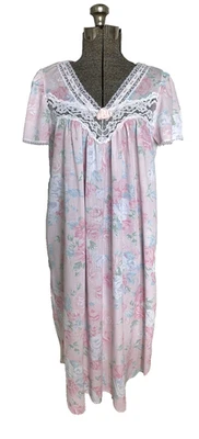 Camisón largo floral vintage Miss Elaine para mujer con mangas acampanadas talla M Foto 1 de 4