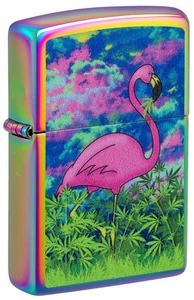 Zippo 46827, Flamingo Fields Cannabis Design Lighter, Multi-Color Finish, NEW - Picture 1 of 3
