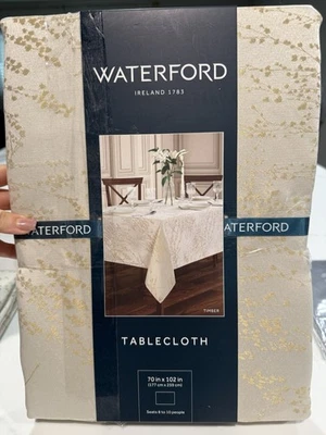 WATERFORD  70" x 102” Chic Tablecloth  Gold Branches, 8-10 People. Brand New! - Image 1 of 4