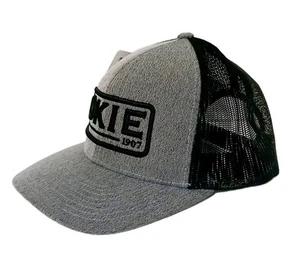 Okie Brand Snapback Preston Flex Fit Trucker Hat Cap Logo Gray Black Mesh - Picture 1 of 7