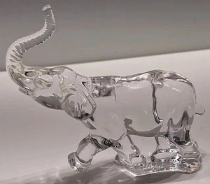 Elephant Trunk Up Good Luck Lenox Lead Crystal Glass Paperweight Figurine 3.5" - Picture 1 of 11