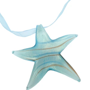 Collana ciondolo Stella Marina vetro azzurro - Picture 1 of 1
