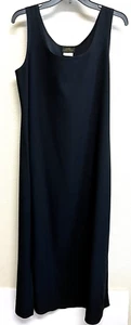 Vestido Linda Lundstrom Negro Midi Talla 10 Funda Sin Mangas Abertura Lateral - Imagen 1 de 10