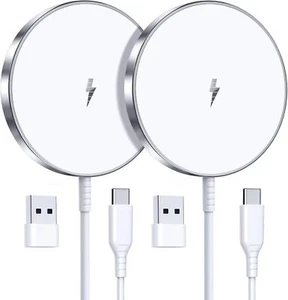15W Fast Magnetic Wireless Charger for iPhone 16-12 Series & AirPods, 2-Pack - Photo 1 sur 7